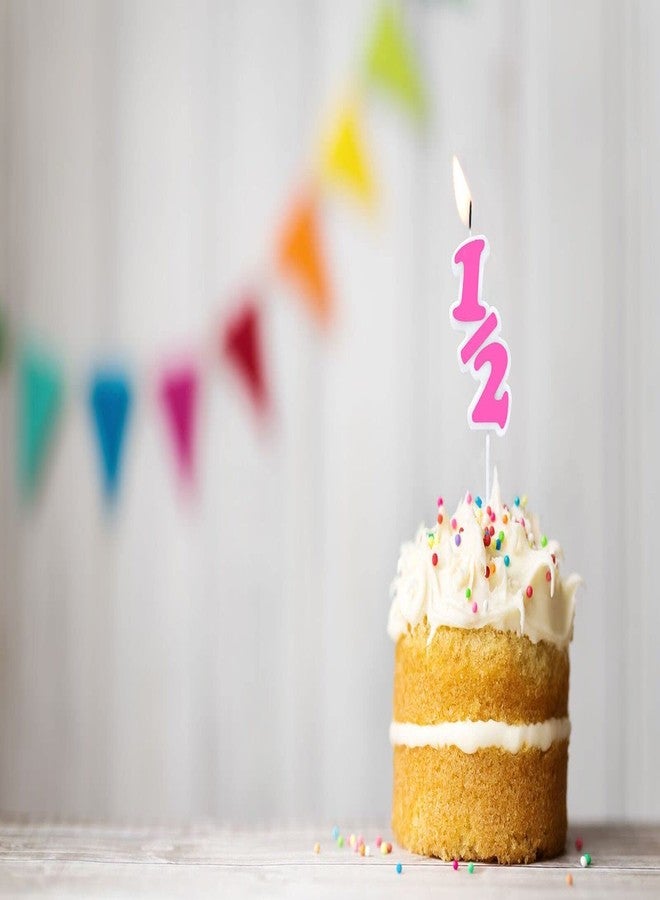 Over The Line Half 1/2 Birthday Candle - Ultra Pink or Bold Black - Image 3