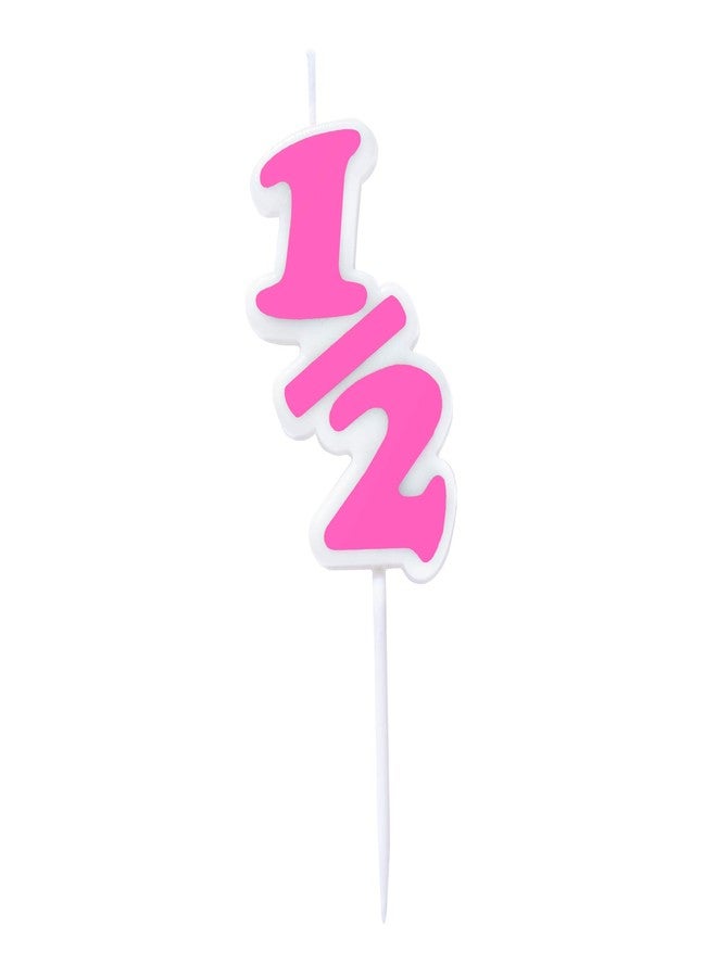 Over The Line Half 1/2 Birthday Candle - Ultra Pink or Bold Black - Image 1