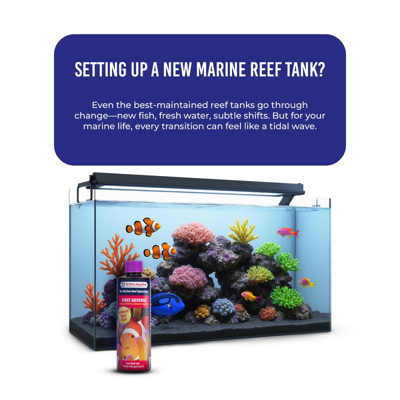 DrTim's Aquatics Reef First Defense Fish Stress Relief and Immune Support â€“ For Reef, Nano, Sea Horse Fish Tanks, Aquariums â€“ Revitalizes Natural Coat â€“ Detoxifies Heavy Metals, Repairs Wounds â€“ 8 Oz. - Image 2