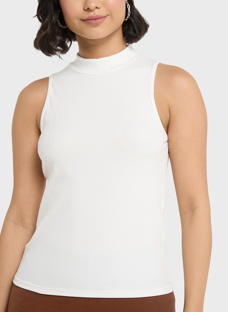 Ginger Basics High Neck Ribbed Vest  - Image 3