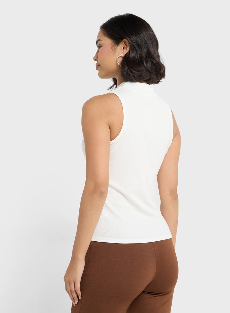 Ginger Basics High Neck Ribbed Vest  - Image 2