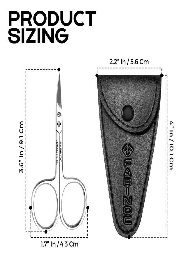 FABINOC Curved Cuticle Scissors for Women & Men - German Quality Stainless Steel for Manicure Pedicure Beauty Grooming Kit for Nail, Eyebrow, Eyelash, Dry Skin - Image 2