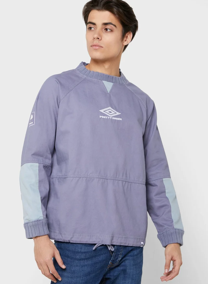 umbro Pretty Green Raglan Drill Sweatshirt