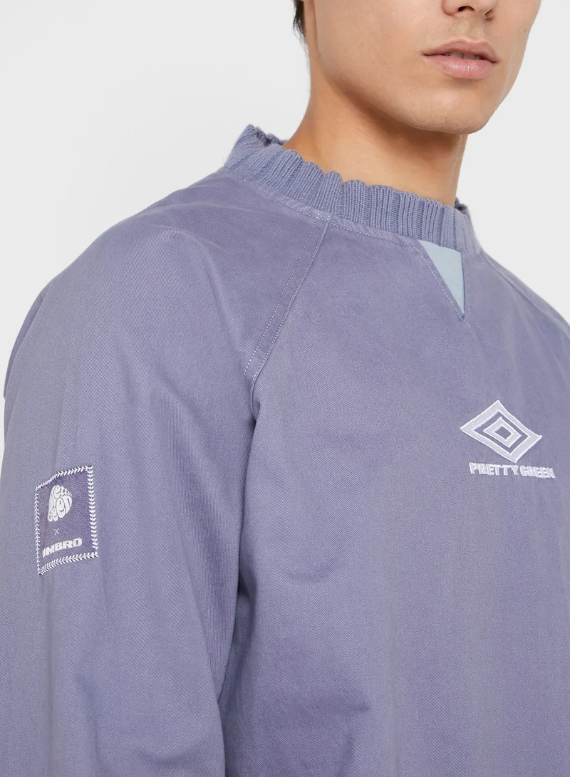 umbro Pretty Green Raglan Drill Sweatshirt