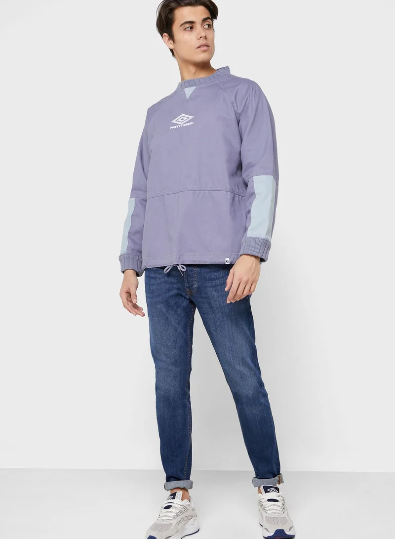 umbro Pretty Green Raglan Drill Sweatshirt