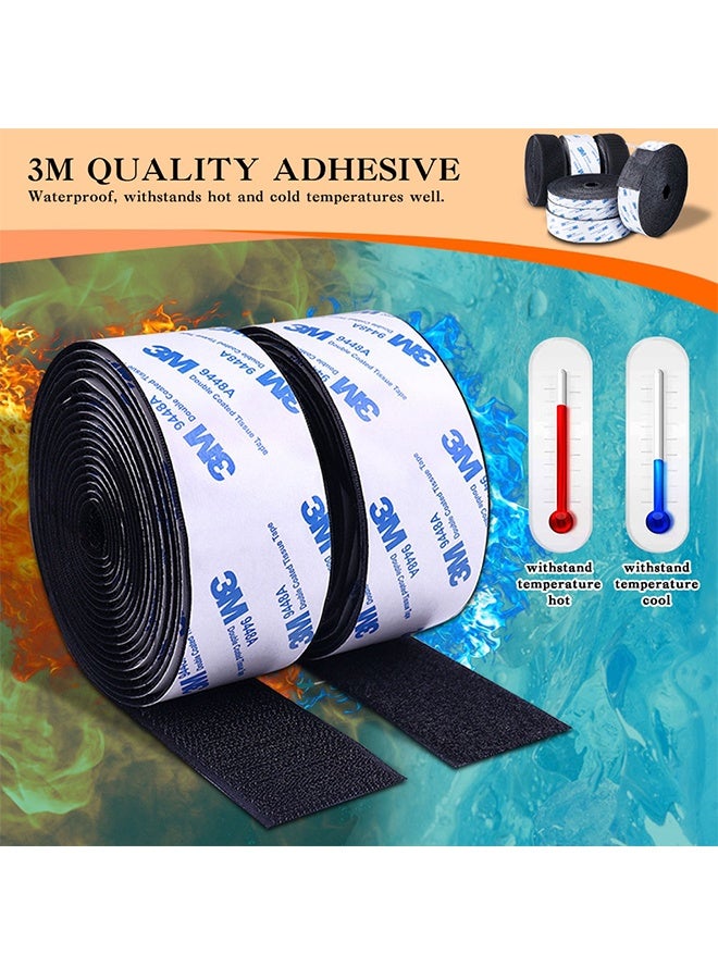 Generic Tape Velcro, Hook and Loop Tape with Strong Adhesive Backing, Heavy Duty Nylon 3M Glue, Cuttable & Easy to Install for Home, Office, Garage, Wall, Glass, Metal Black  - Image 4
