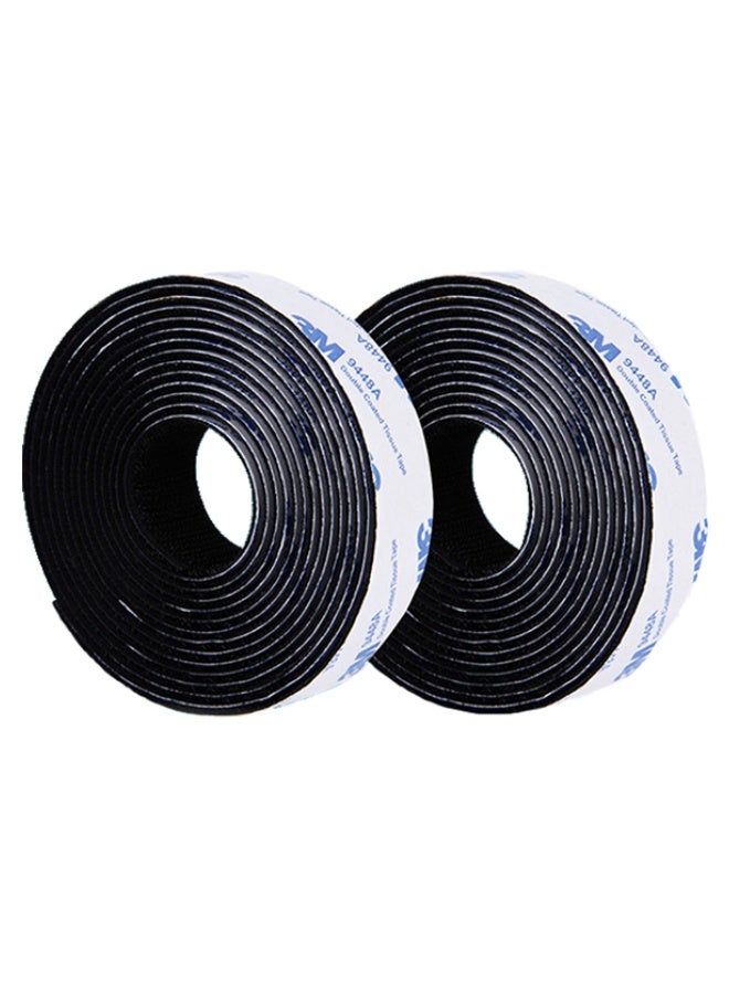 Generic Tape Velcro, Hook and Loop Tape with Strong Adhesive Backing, Heavy Duty Nylon 3M Glue, Cuttable & Easy to Install for Home, Office, Garage, Wall, Glass, Metal Black  - Image 1