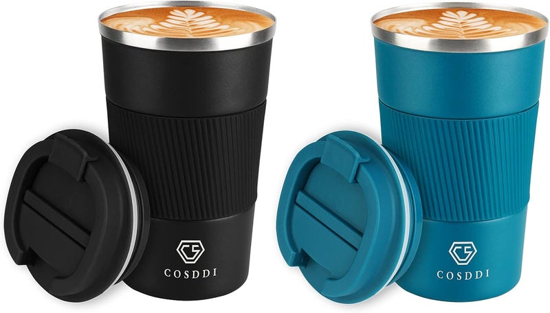 CS COSDDI 12 oz Stainless Steel Vacuum Insulated Tumbler - Coffee Travel Mug Spill Proof with Lid - Coffee Cups for Keep Hot/Ice Coffee,Tea and Beer - Image 1