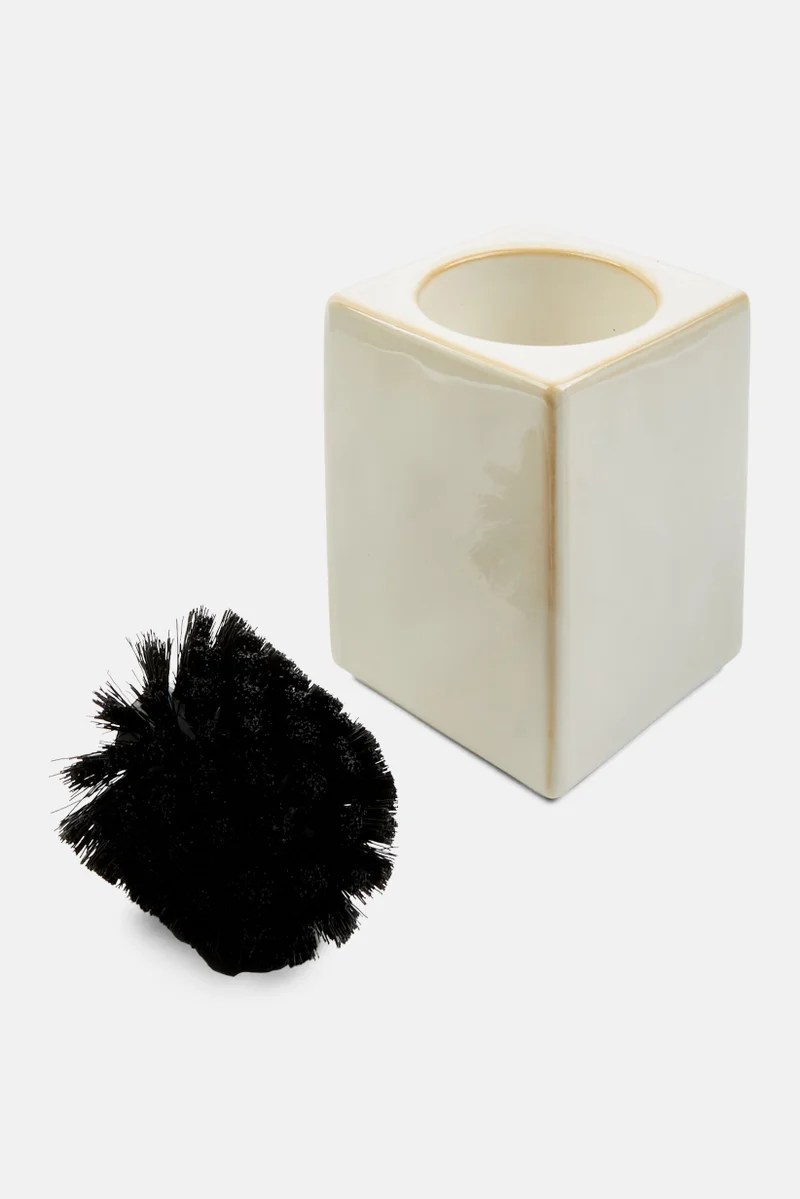 موي موتشو Toilet Brush With Base 39,5 x 11 x 11 cm, Off Wight