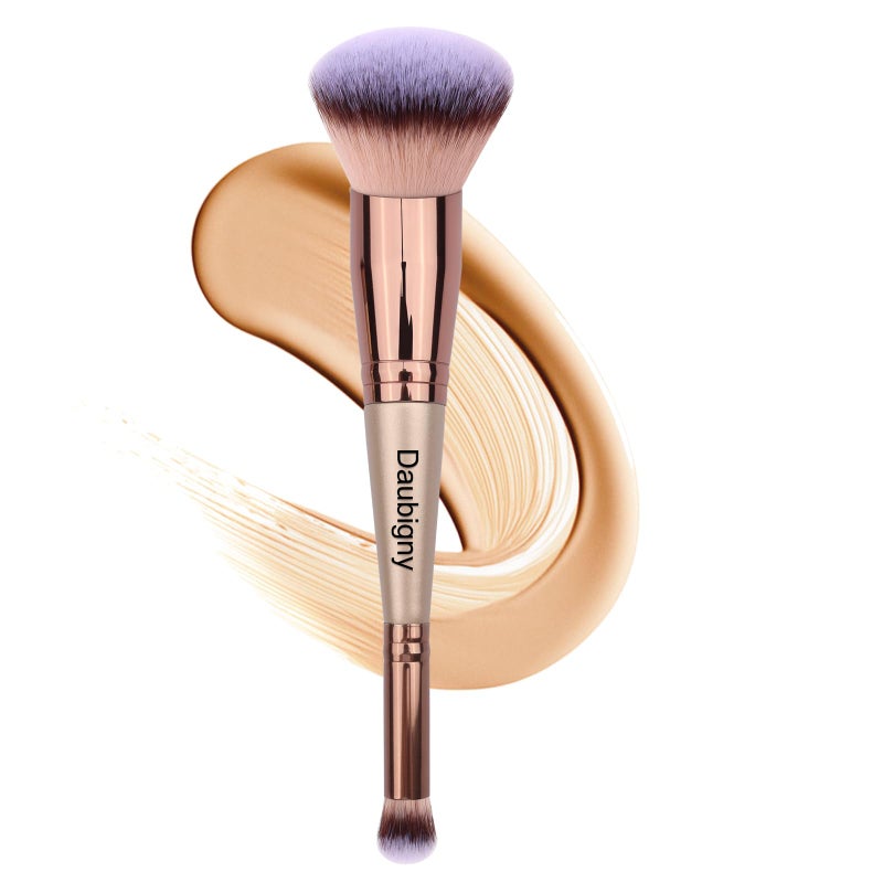 Daubigny Makeup Brushes Dual-ended Foundation Brush Concealer Brush Perfect for Any Look Premium Luxe Hair Rounded Taperd Flawless Brush Ideal for Liquid, Cream, Powder,Blending, Buffing,Concealer - Image 1