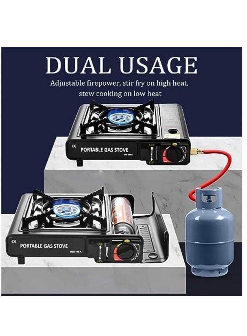 Portable 2-in-1 Gas Stove – Butane & LPG Compatible | Outdoor Camping, Backpacking & Emergency Cooking Stove | Lightweight BBQ Burner for Travel & Survival Kits  - Image 2