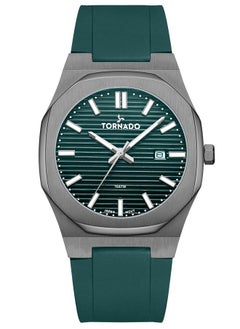 Tornado Spectra Men's Japan Quartz Movement Watch, Analog Display and Silicone Strap - T22002-XSGG, Green