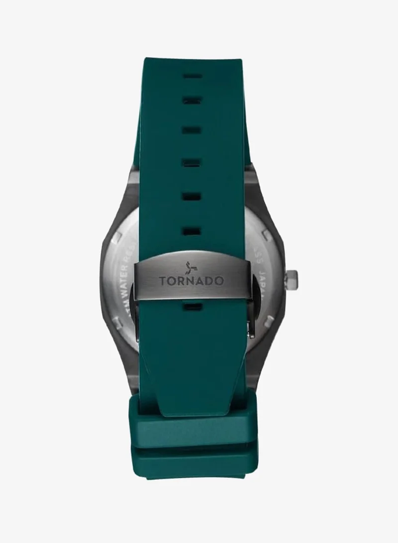 Tornado Green Men's High Quality Flexible And Durable Silicone 3H with date Display Watch T22002-XSGG - 40mm mm for Men | Best Price UAE