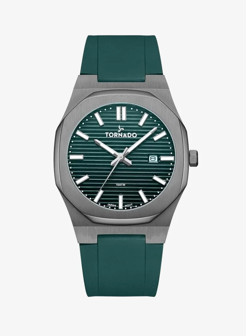TORNADO Men's High Quality Flexible And Durable Silicone 3H with date Display Watch T22002-XSGG - 40mm mm