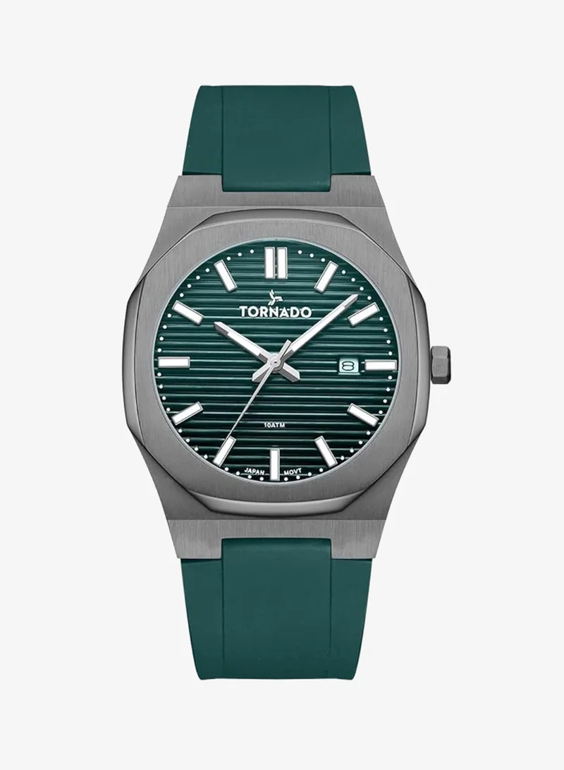 TORNADO Men's High Quality Flexible And Durable Silicone 3H with date Display Watch T22002-XSGG - 40mm mm