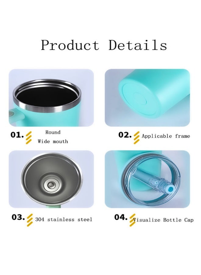 ROEIEIS Insulated Water Bottle 1200ml, Stainless Steel Vacuum Flask with Handle Straw Lid, 40oz Thermal Mug for Hot Cold Coffee, Leakproof Travel Cup - Image 2