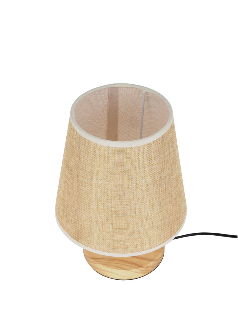 Epsilon Table Lamp- EPSTL190/ with Wooden Base, Lampshade, Perfect for Studying, Working, can be Used at Home and Office/ Light-Weight and Compact, Aesthetic Design  - Image 2