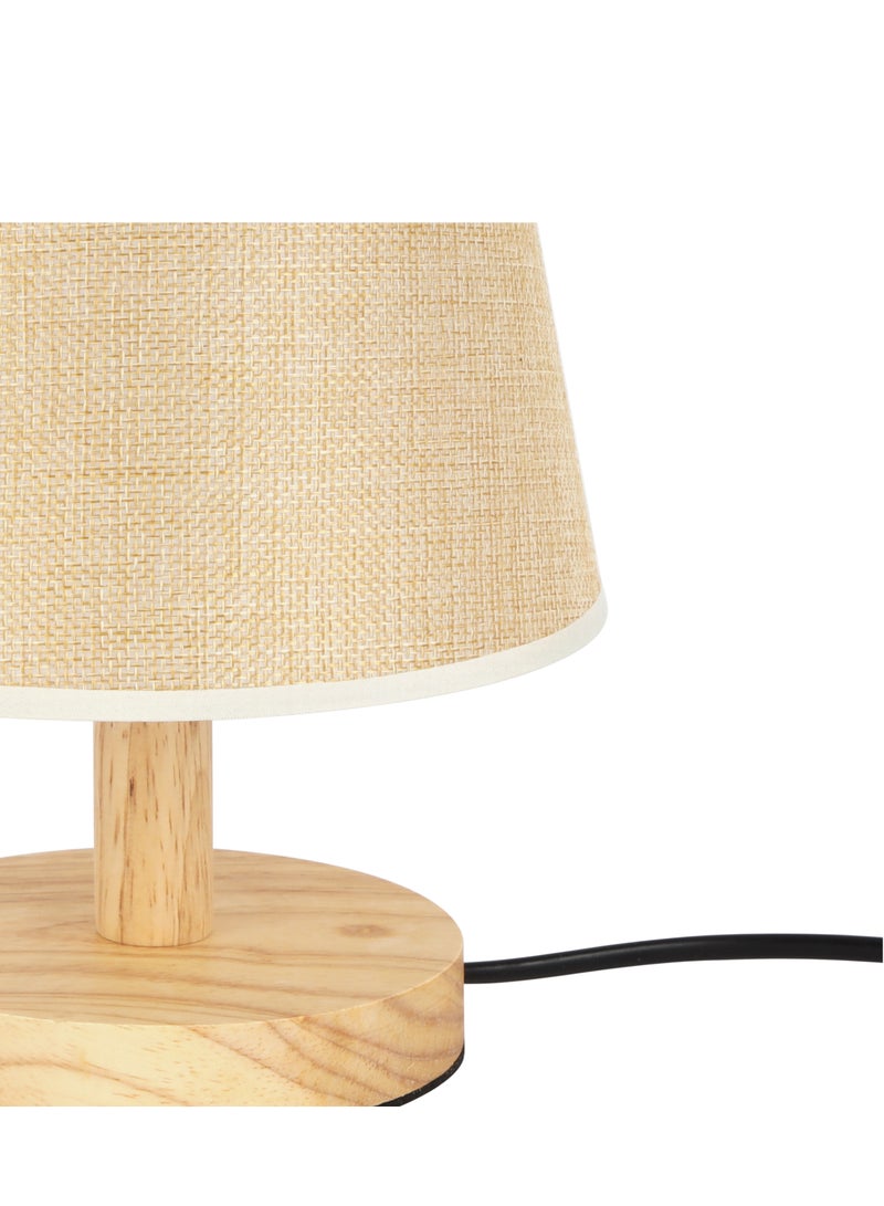 Epsilon Table Lamp- EPSTL190/ with Wooden Base, Lampshade, Perfect for Studying, Working, can be Used at Home and Office/ Light-Weight and Compact, Aesthetic Design  - Image 4