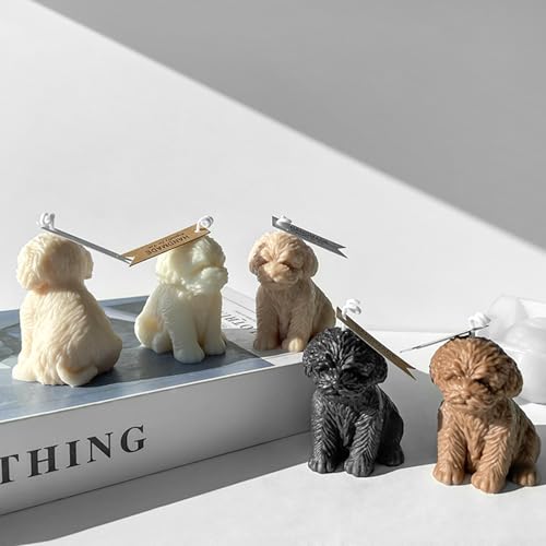 japleed Cute Dog Silicone Mold, Dog Candle Molds for Candle Making, Animal Silicone Fondant Chocolate Cake Decorating Mold, Unique Puppy Epoxy Resin Casting Mould, Dog Soap Wax Art Craft Molds Home Decor - Image 4