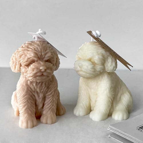 japleed Cute Dog Silicone Mold, Dog Candle Molds for Candle Making, Animal Silicone Fondant Chocolate Cake Decorating Mold, Unique Puppy Epoxy Resin Casting Mould, Dog Soap Wax Art Craft Molds Home Decor - Image 3