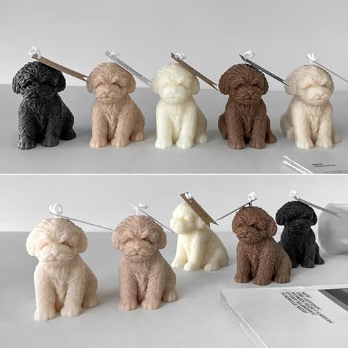 japleed Cute Dog Silicone Mold, Dog Candle Molds for Candle Making, Animal Silicone Fondant Chocolate Cake Decorating Mold, Unique Puppy Epoxy Resin Casting Mould, Dog Soap Wax Art Craft Molds Home Decor - Image 5