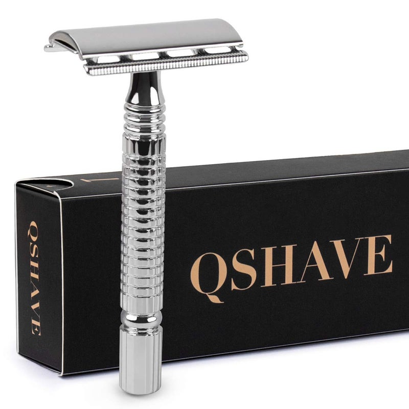 QSHAVE Qshave  Men or Women Short Handle Classic Double Edge Lighter Travel Safety Shaving Razor 1 Pc