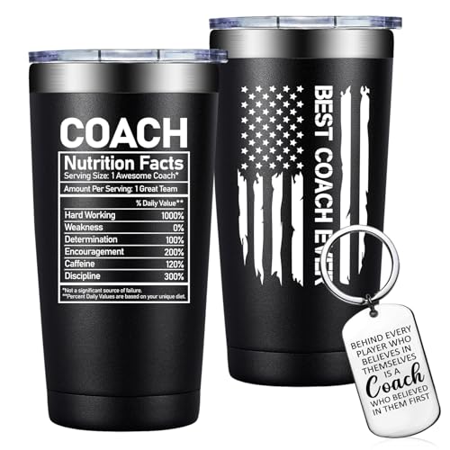 Grifarny Coach Gifts for Men, Women - Best Coach Ever Tumbler Cup 20 oz - Coaches Appreciation Gifts - Basketball, Soccer, Football, Baseball, Softball, Gymnastics, Dance, Swim, Cheer Coaches Gift - Image 1