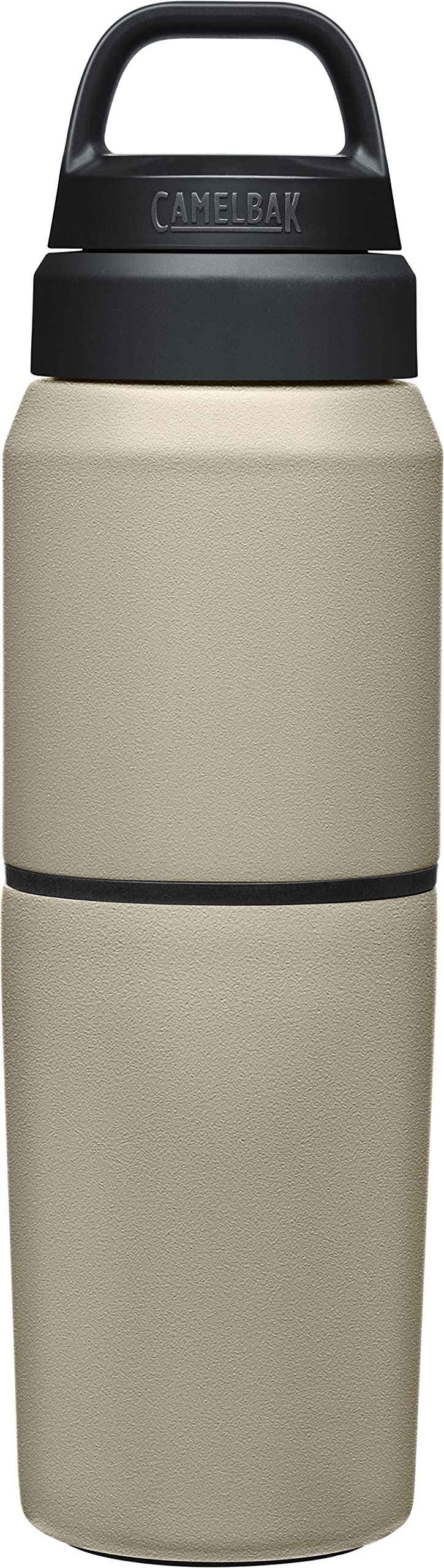 CAMELBAK زجاجة مياه وكوب سفر من كاملباك برودكتس - معزول بالفراغ من الفولاذ المقاوم للصدأ - لون الكثبان - زجاجة سعة 17 أونصة وكوب سعة 12 أونصة - Image 3