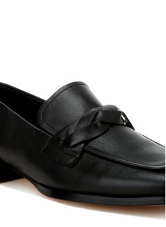 London Rag Genuine Leather Braided Loafers in Black  - Image 5
