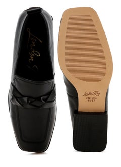 London Rag Genuine Leather Braided Loafers in Black  - Image 4