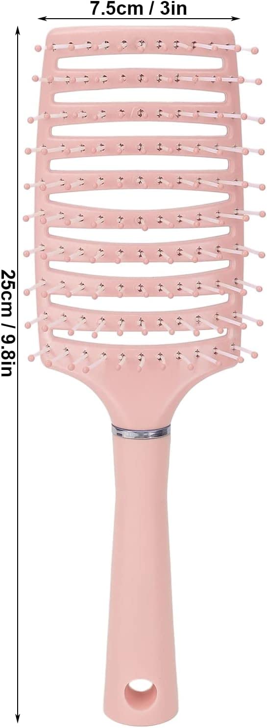 Vitalogy - Hair Brush for Women and Men CURVED & VENTED - Detangler Paddle Hair Brush For All Hair Types (Wet, Dry & Damaged Hair) - Hair Straightener for Curly Hair, Blow Drying (Pink) - Image 4