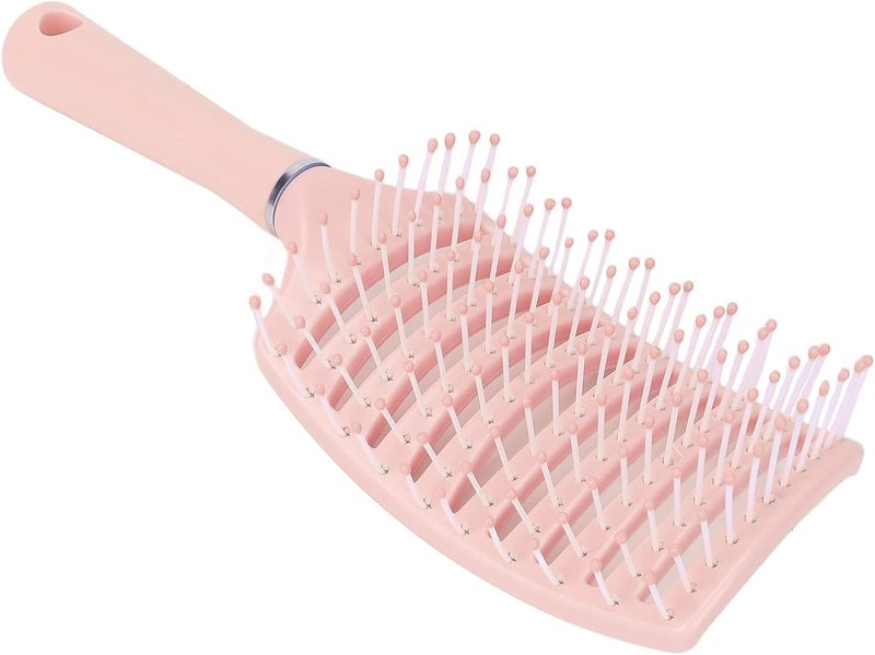 Vitalogy - Hair Brush for Women and Men CURVED & VENTED - Detangler Paddle Hair Brush For All Hair Types (Wet, Dry & Damaged Hair) - Hair Straightener for Curly Hair, Blow Drying (Pink) - Image 1
