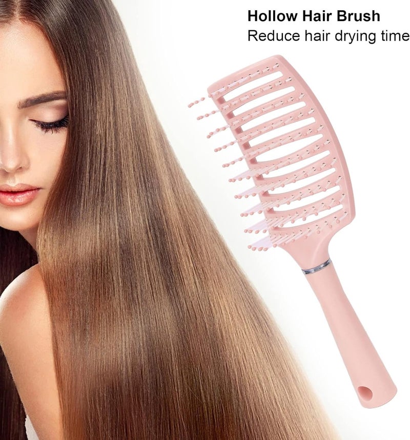 Vitalogy - Hair Brush for Women and Men CURVED & VENTED - Detangler Paddle Hair Brush For All Hair Types (Wet, Dry & Damaged Hair) - Hair Straightener for Curly Hair, Blow Drying (Pink) - Image 3
