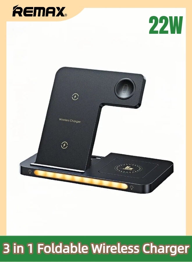 ريماكس مجموعة محطة شحن لاسلكي 3 في 1، ومحول طاقة شاحن سريع GaN PD بقوة 30 واط مع كابل شحن USB-C، زاوية قابلة للتعديل، شحن لاسلكي للهواتف المحمولة، شحن لاسلكي لساعات أبل، شحن لاسلكي لسماعات الأذن، يدعم أجهزة iPhone 17/16/15/14/13/12/Pro/ProMax/Plus/Air/AirPods/iPad/Galaxy S25/S24/S23 Ultra Pixel، وغيرها، أسود. شاحن جداري، حماية أمان، أبيض. - Image 2