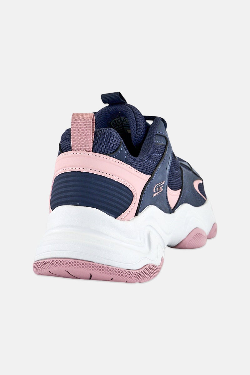 SKECHERS Women Bobs Diego Lace Up Training Shoes, Navy - Image 3