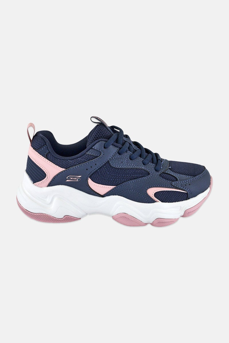 SKECHERS Women Bobs Diego Lace Up Training Shoes, Navy - Image 4