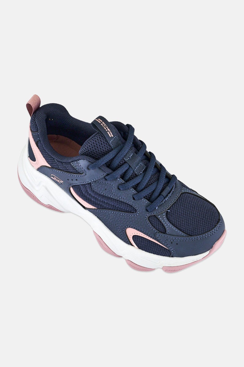 SKECHERS Women Bobs Diego Lace Up Training Shoes, Navy - Image 1