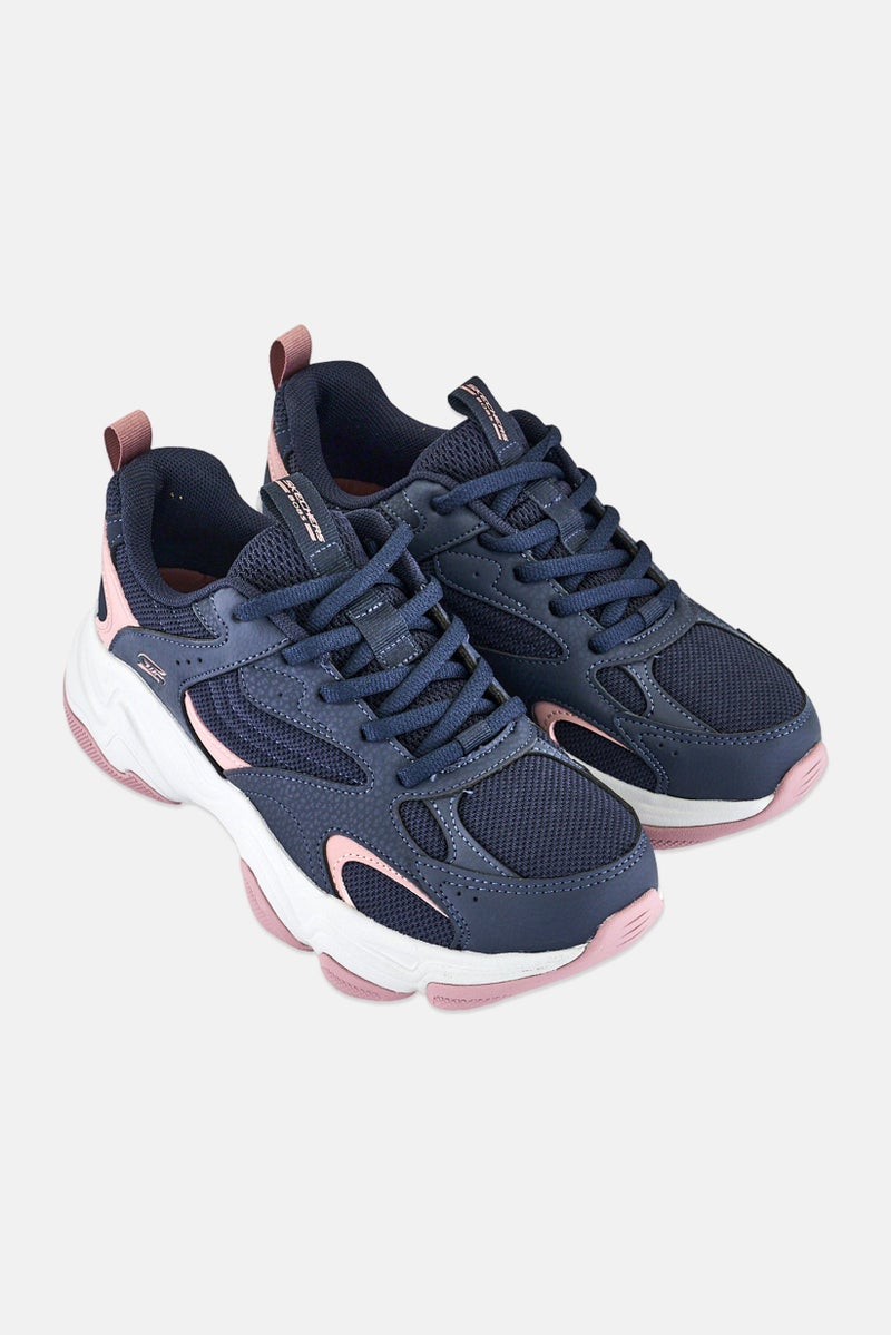 SKECHERS Women Bobs Diego Lace Up Training Shoes, Navy - Image 2