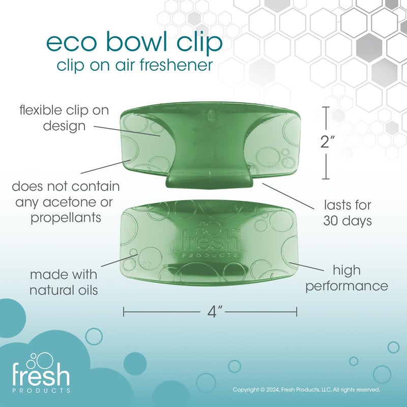 Fresh Products Eco Bowl Clip 2.0 Toilet Bowl Air Freshener, Cucumber Melon Scent, 4 Clips - Image 2