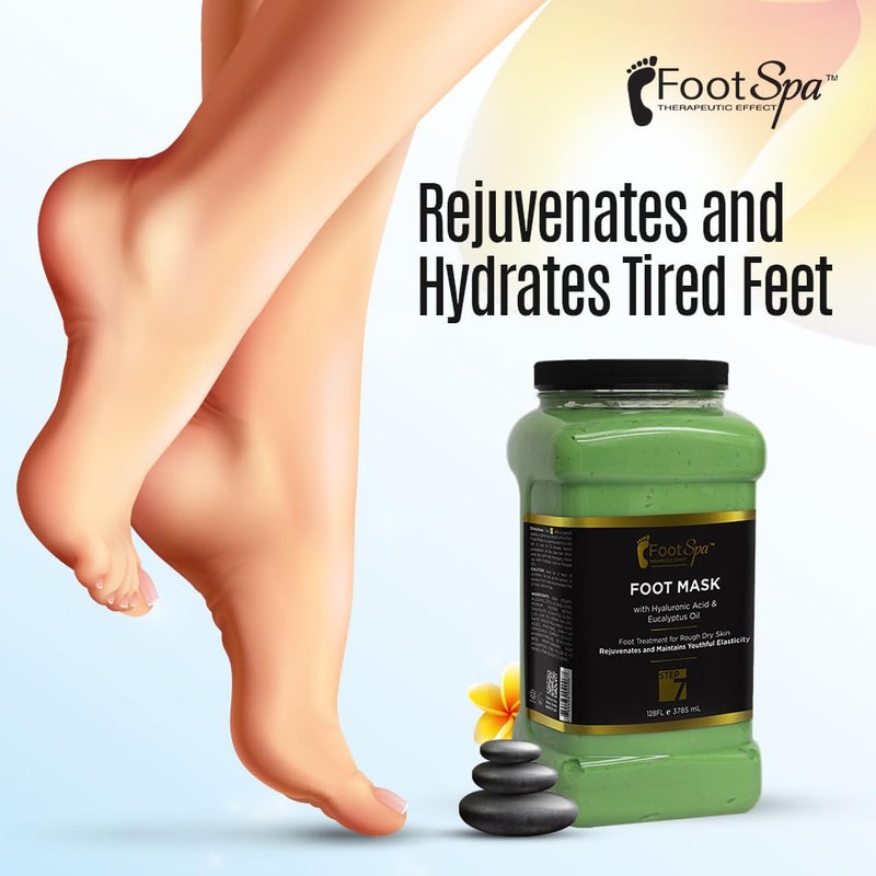 FootSpa - Cream Mask for foot, 128 Oz With Peppermint and Eucalyptus Oil - Pedicure Massage for Tired Feet and Body, Hydrating, Fresh Skin - Infused with Hyaluronic Acid, Amino Acids, Panthenol - Image 2