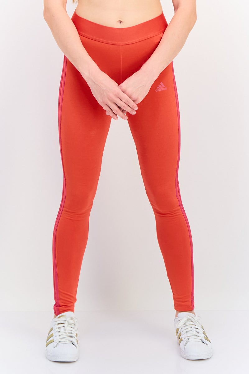 Adidas Women Sportswear Fit Brand Logo Training Leggings, Red - Image 1