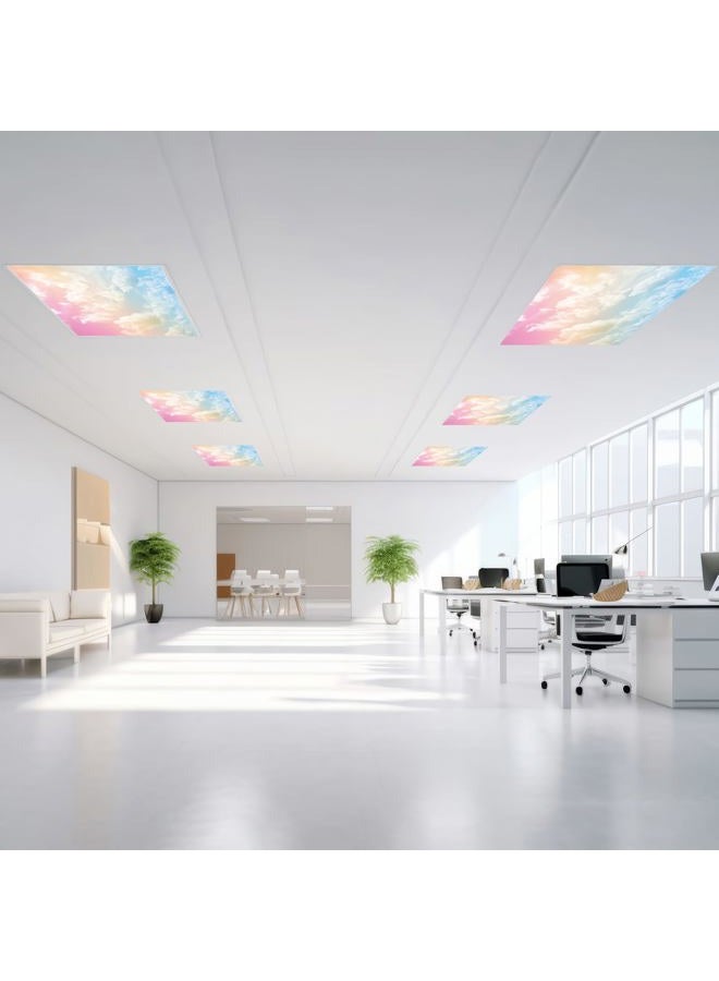 Outus 4 Pcs Fluorescent Light Cover Classroom Light Cover with 10 Magnets Light Filter Magnetic Ceiling Light Cover Panel 2 x 4 ft (23.62 x 47.24 in) Reduce Glare for Office School(Rainbow) - Image 5