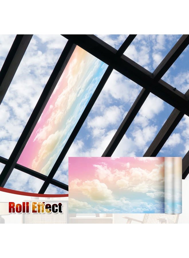 Outus 4 Pcs Fluorescent Light Cover Classroom Light Cover with 10 Magnets Light Filter Magnetic Ceiling Light Cover Panel 2 x 4 ft (23.62 x 47.24 in) Reduce Glare for Office School(Rainbow) - Image 4