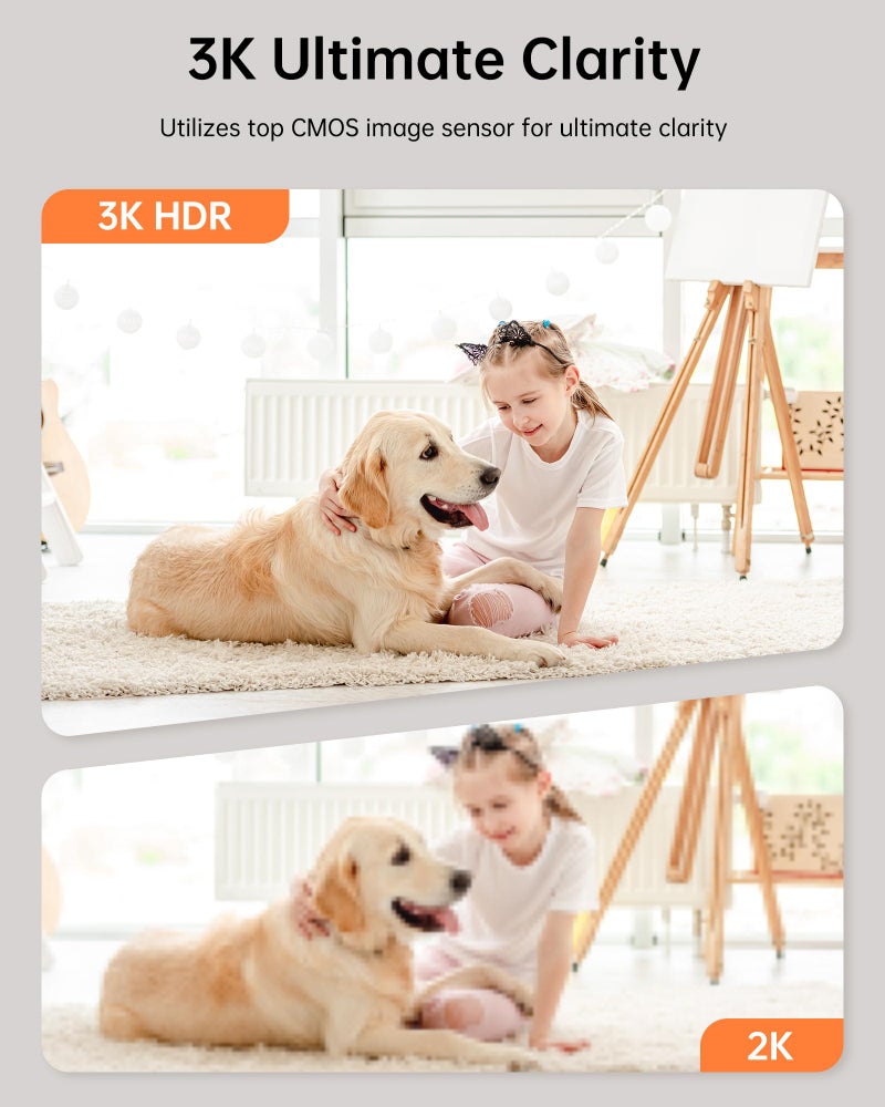 FOSCAM 3K 5MP WiFi Pet Cameras for Home Security, 2.4GHz Indoor Camera Baby Monitor with 360° Pan Tilt, 2-Way Audio, 20X Digital Zoom, Night Vision, AI Human Detection, Cloud & SD Card Storage - Image 2
