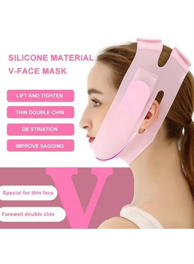 VAIDUE Silicone V Face Mask- Face Lift Up Belt Facial Bandage Mask Cheek | Chin,Neck Slimming Thin Belt Face Slim Lift Band Double Chin Reducer for Women and Men Tightening Skin (V-Line Mask), 1 Pack - Image 3