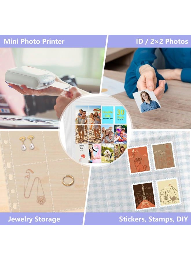 Zofly 30-Pack 2x3 Clear Photo Sleeves for 11 Ring Binder - Image 5