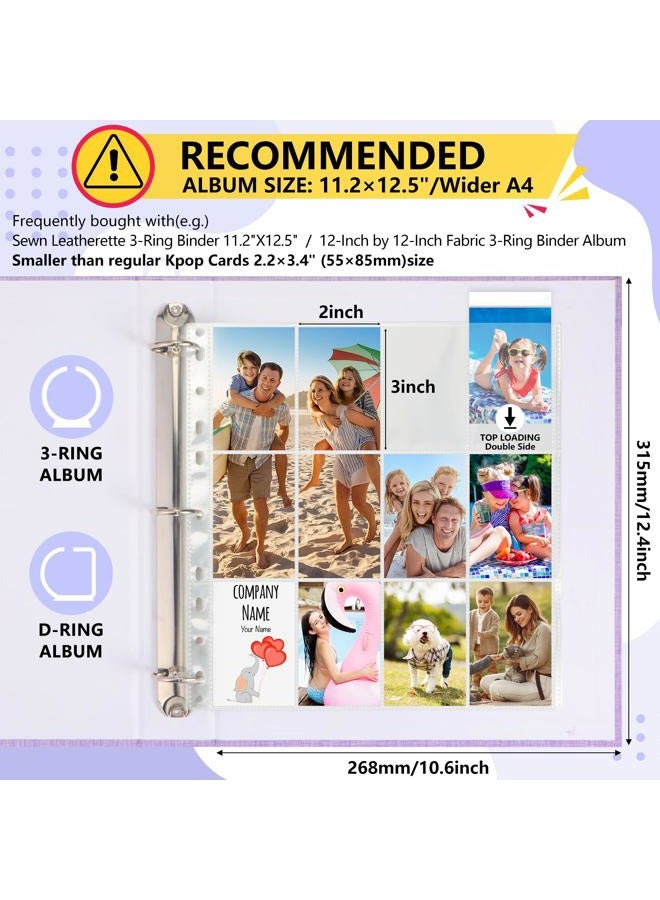 Zofly 30-Pack 2x3 Clear Photo Sleeves for 11 Ring Binder - Image 3