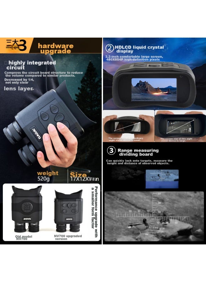 Saga Infrared Digital Binocular Large-screen Rangefinder Coordinate Night Vision Device Telescope Day And Night Dual-use High Magnification Hd Photo And Video Recording - Image 4