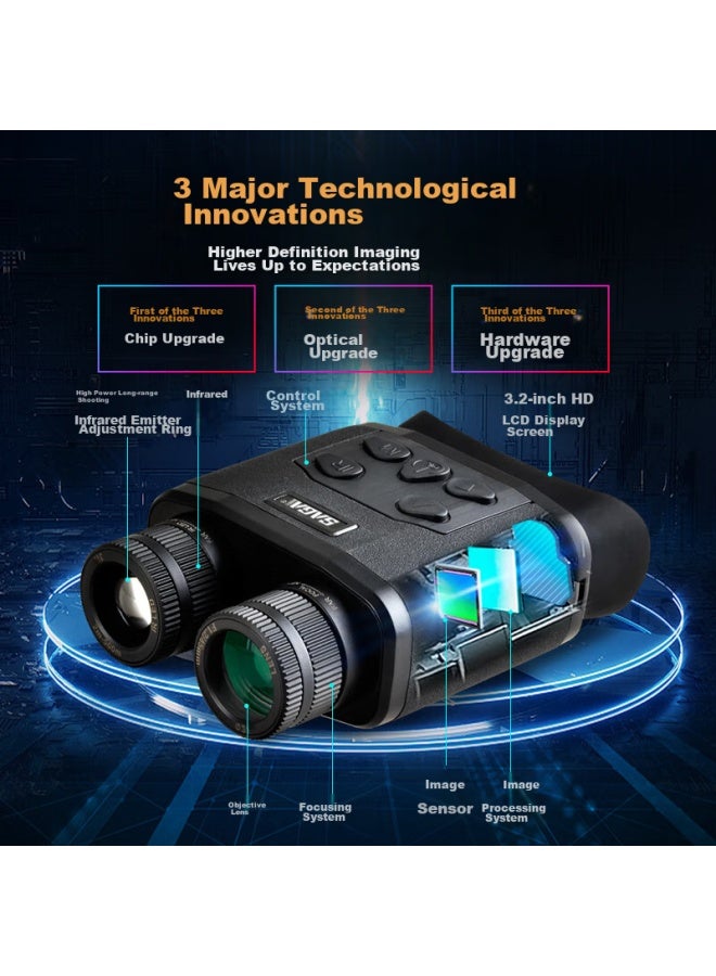 Saga Infrared Digital Binocular Large-screen Rangefinder Coordinate Night Vision Device Telescope Day And Night Dual-use High Magnification Hd Photo And Video Recording - Image 2
