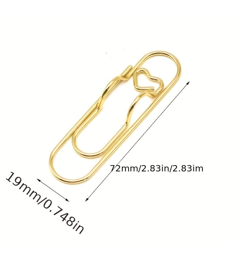 8 Pcs Multifunctional Heart Shaped Pen Clip Paper Clips Random Colors Creative Bookmarks Document Organizers Metal - Image 3